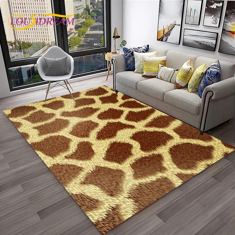 Dywanik z nadrukiem w paski seria Dzikiego Lamparta do domu Salon Sypialnia Sofa Mata wycieraczka Dekoracja, dywanik do kącika zabaw dla dzieci Mata podłogowa antypoślizgowa
