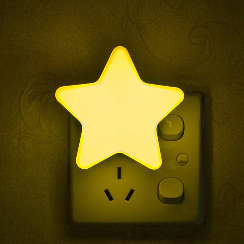 Us Plug Led Stars Night Lights Night Lamp Light Home Decoration Bedroom Bedside Baby Room Sleeping Wall Lamp Corridor Lighting