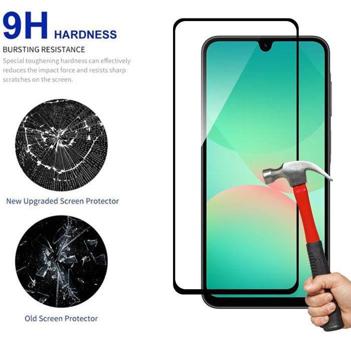 Film de protection en verre trempé - Samsung - Galaxy A26 5G - Lot de 2 - Résistant aux chocs - Bord noir
