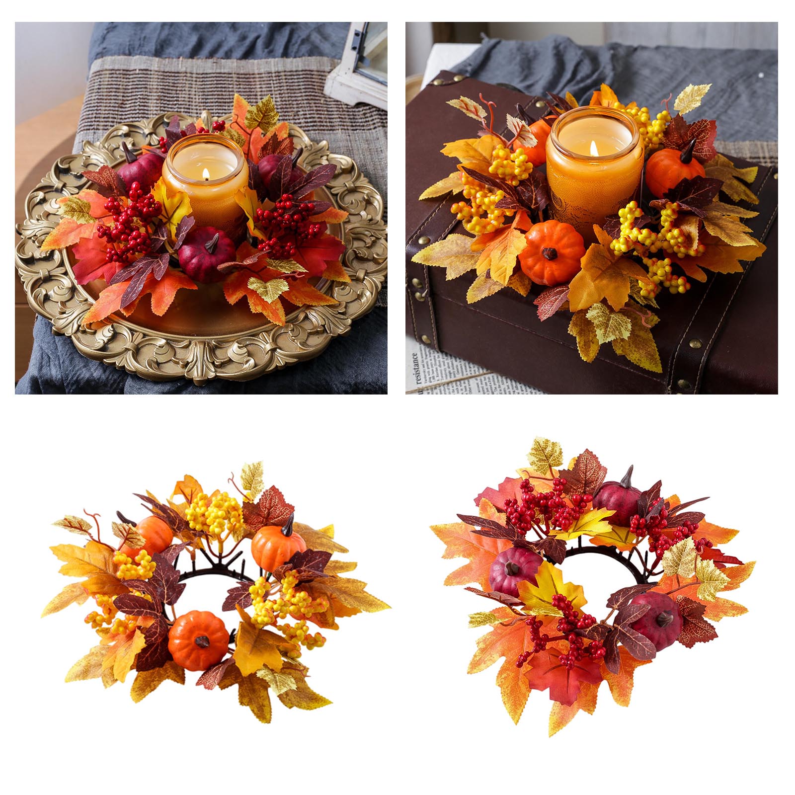 Thanksgiving Decorations Halloween And Thanksgiving Candle Decoration Product Winter For Front Door Outside Not Christmas One Size