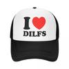 Individuelle Mode Unisex Ich Liebe Dilfs Trucker-Kappe für Erwachsene, Verstellbare Baseballkappe für Unisex Damen, Outdoor-Trucker-Kappe
