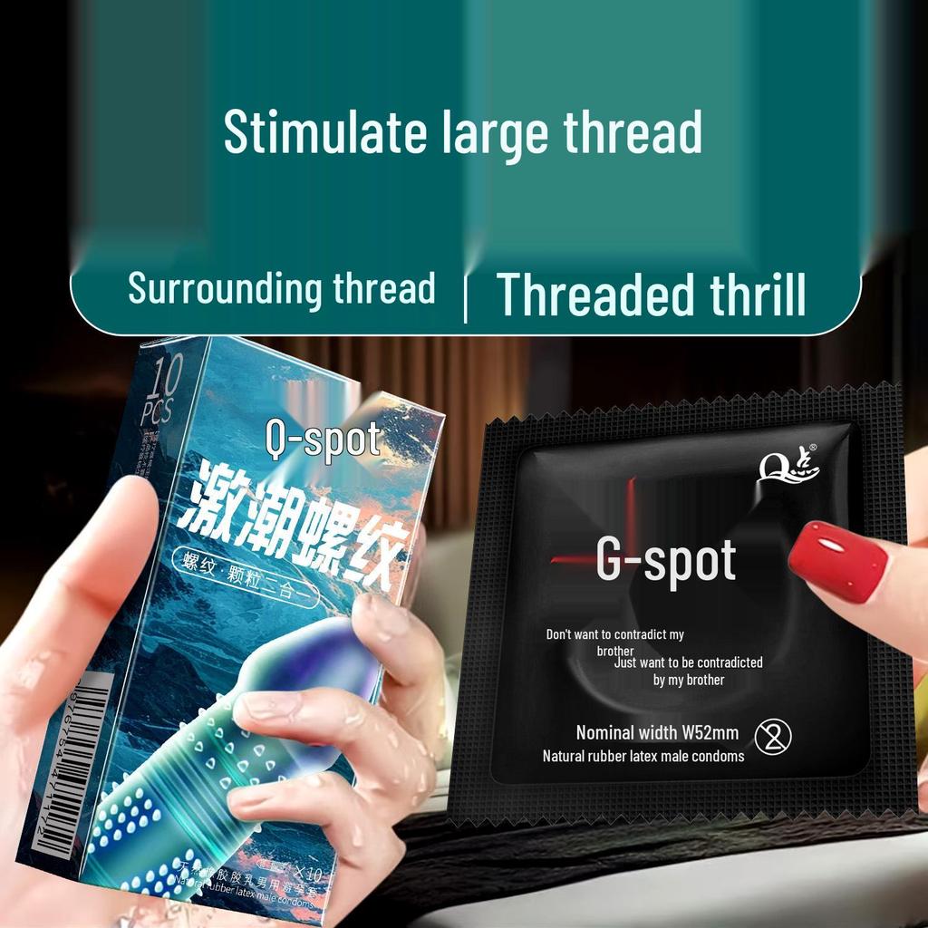 Q Point Ultra-Thin Stimulating Condoms with Clitoral Wolf Tooth Texture - Long-Lasting Safety for Couples.