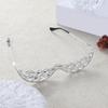 Half Frame Rhinestones Glasses Face Jewelry Crystal Eyeglasses Without Lens V Shape Rhinestones Sunglasses for Women Men