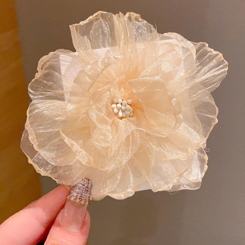 1 STK Nye Søte Barn Organza Simulerte Blomster Jenter Hårnåler Hårklemmer Barn Hodeplagg Baby Hårtilbehør