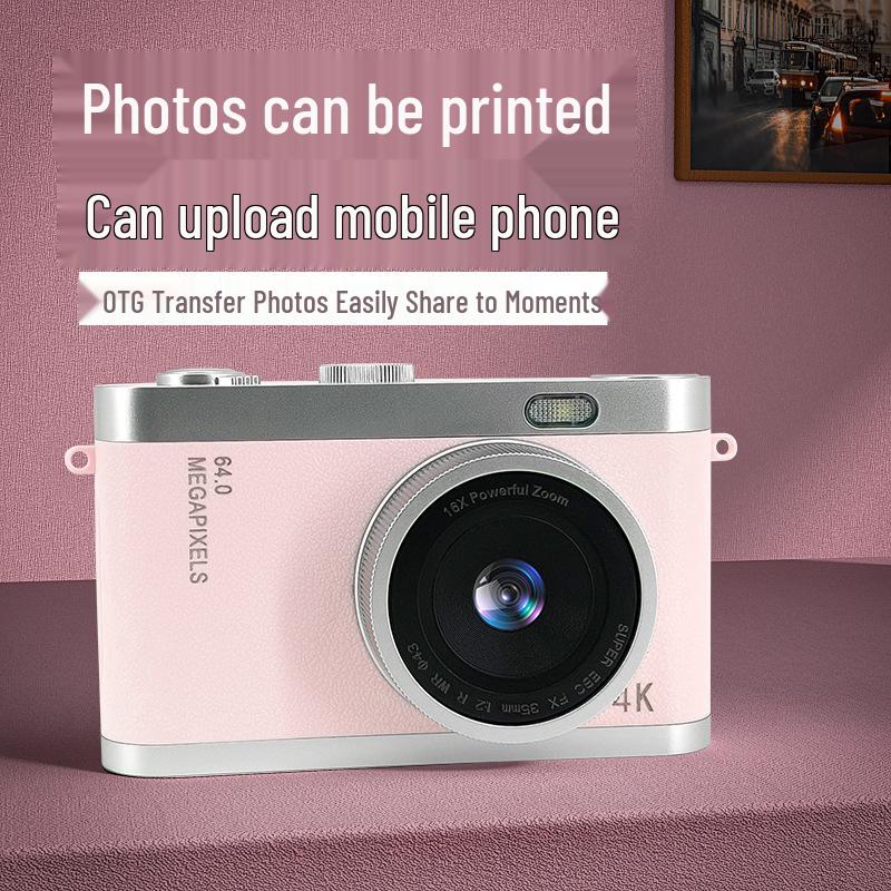4K HD Mini Digital Camera with Optical Zoom for Students