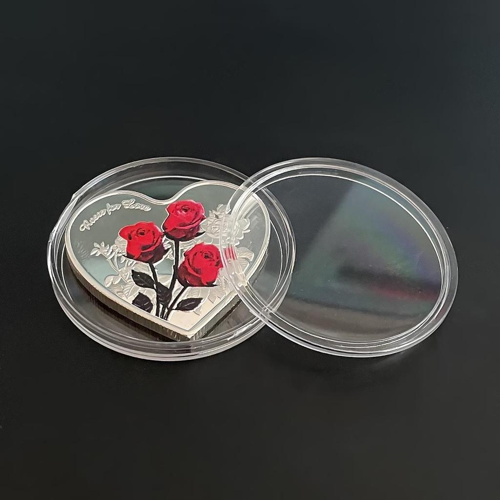 Qixi Valentine's Day, love rose commemorative coin, 520 coins, gifts for girlfriend, friends, hand gifts, including gift box