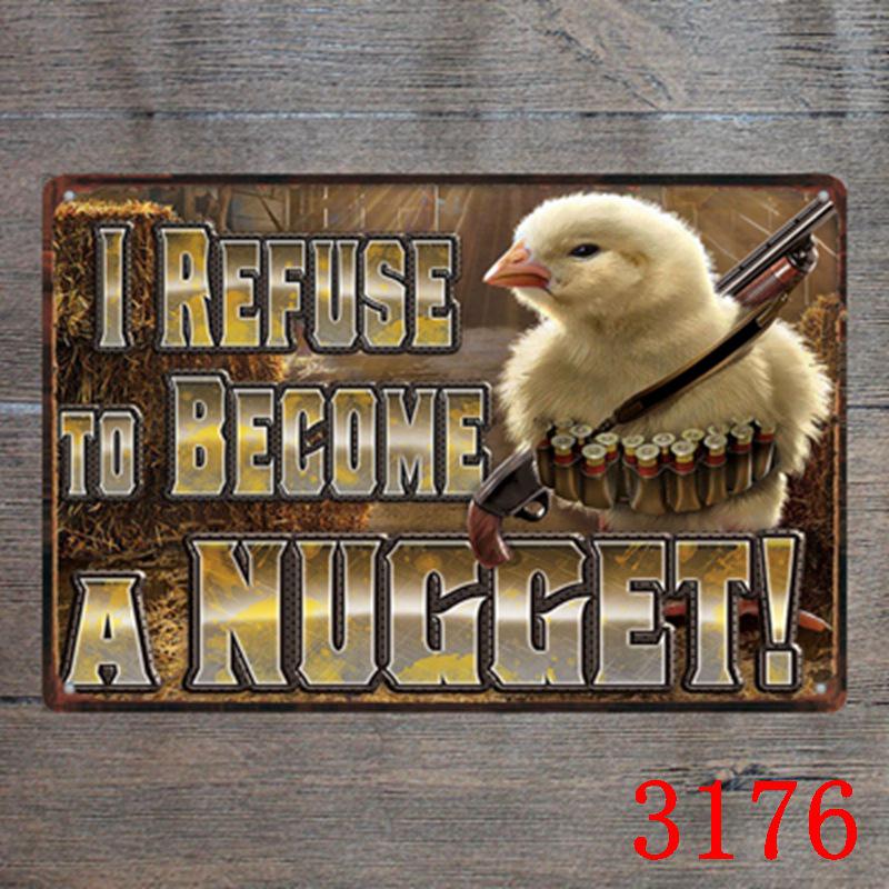 Custom Gun Humor Tin Sign for Restaurant, Bar, or KTV Decor