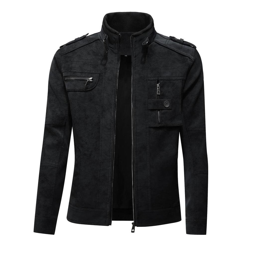 Men's Retro Suede PU Leather Motorcycle Jacket - Autumn/Winter Trend 2025