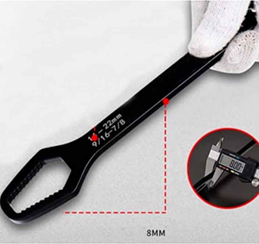 Double Ended Multifunctional Universal Wrench, 5/16”-1/2”, 9/16”-7/8” Self-Tightening Wrench, Chrome Vanadium Steel Repair Tool
