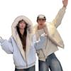 Mens Oversized Hooded Puffer Jacket With Faux Fur Collar Winter Warm Thick Cotton Coat Couples