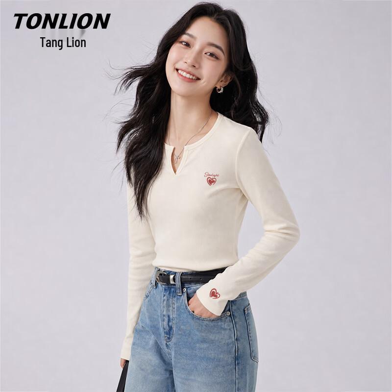 TonLion Women's Slim-Fit Long Sleeve Graphic T-Shirt