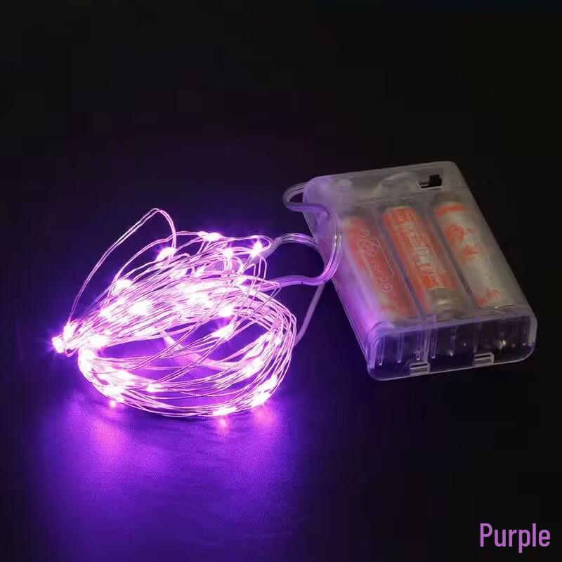 

Светодиодные гирлянды из медной проволоки на батарейках - Многофункциональные цветные гирлянды в виде звезд и гирлянды для рождественских украшений 5m 50 lights 3 AA Battery Flash