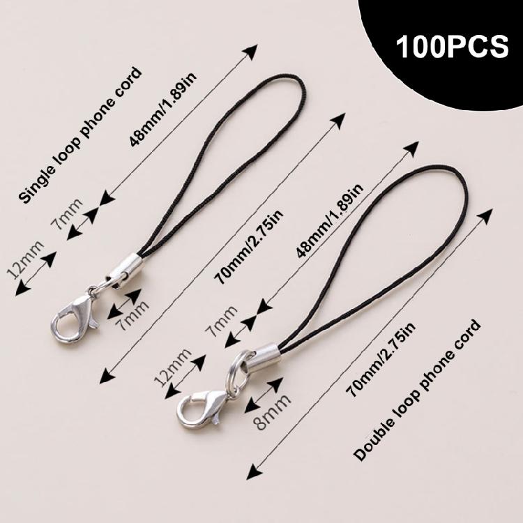100Pcs Unique Handmade Keychains Pendant Elegant Lobster Clasps Phone Strap for DIY Keychain Pendant Accessories
