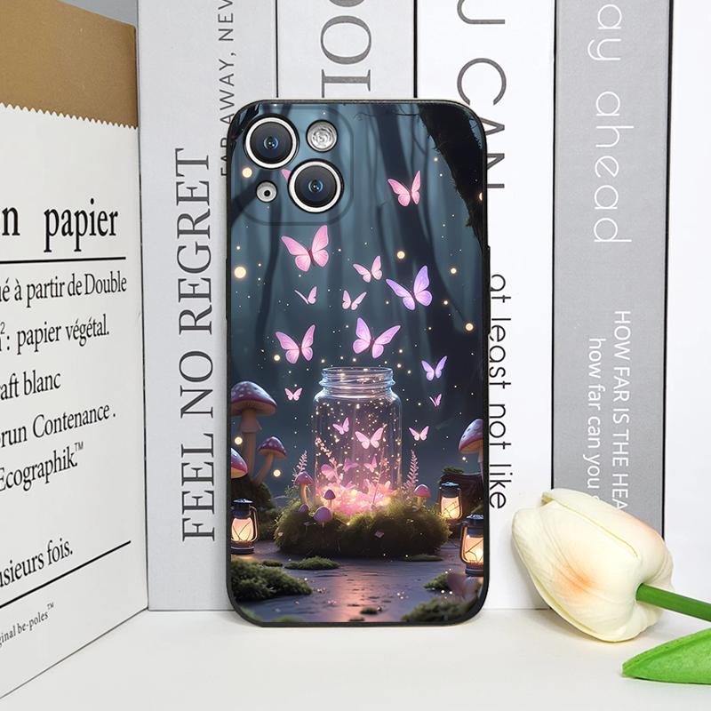 Beautiful Forest Butterfly Book Printed Phone Case for iPhone 17 16 12 11 14 13 15 Pro Max Mini X XS MAX XR 7 8 Plus Soft Cover