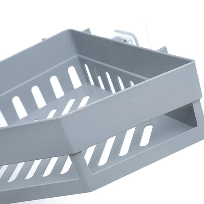 Bathroom Shelf Punch-free Wall Mounted Shampoo Storage Rack for Holder Square Aluminum Bath Organizer Accessories