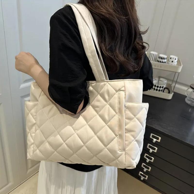 Rectangular Large Capacity Single Shoulder Bag for Commuting To Work Korean Style Women's Tote Bag Lightweight Casual Handbag