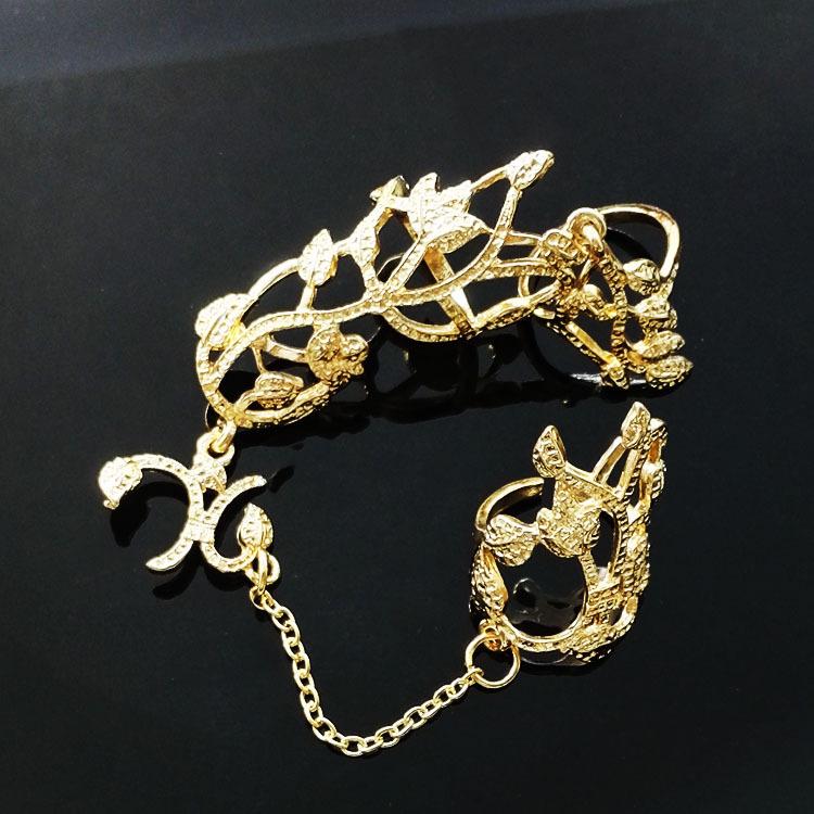 European-American Style Adjustable Rose Rhinestone Inlaid Diamond Hollow Ring