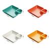4Pcs Multicolor Food Grade Dumpling Plates With Integrated Sauce Compartment Heat Resistant For Home Sushi Snacks