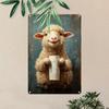 Vintage Funny Sheep Toilet Paper Sign, Humorous Metal Plaque, 7.8x11.8in Wall Decor