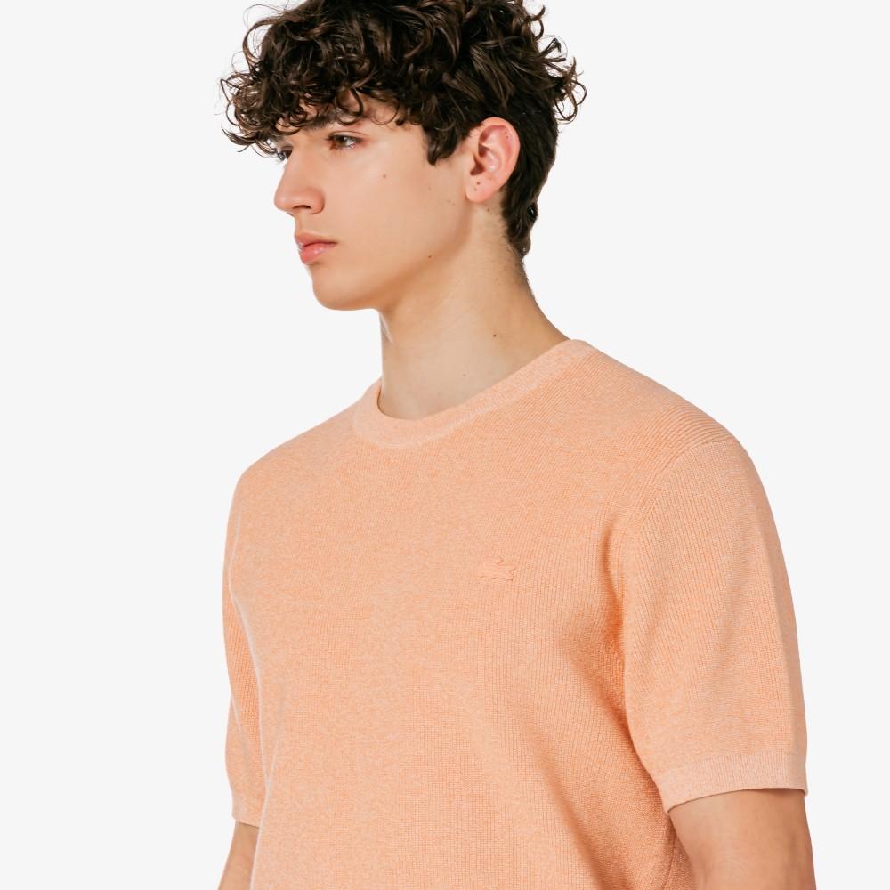 [lacoste] Men's Short-Sleeve Ribbed Crew Neck Pullover AH827E-56GIY0