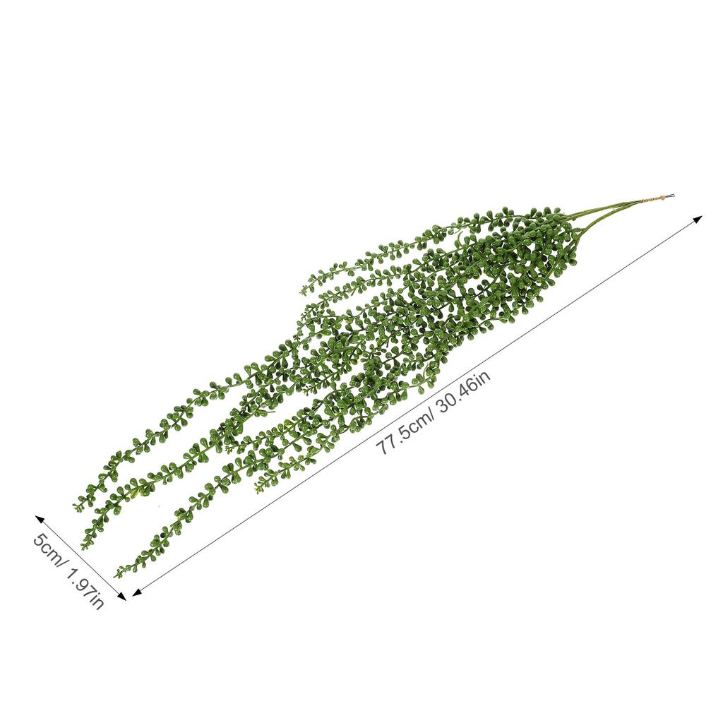 3Pcs Fake Hanging Plants Artificial Succulents Plastic Lifelike String of Pearls Plant Home Wedding Party Wall Decor