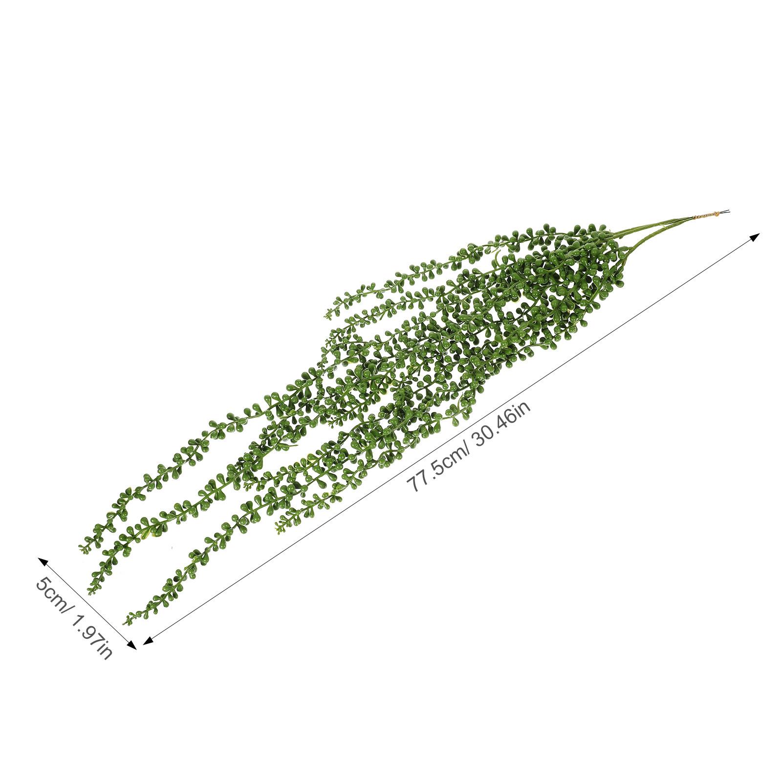 

3Pcs Fake Hanging Plants Artificial Succulents Plastic Lifelike String of Pearls Plant Home Wedding Party Wall Decor