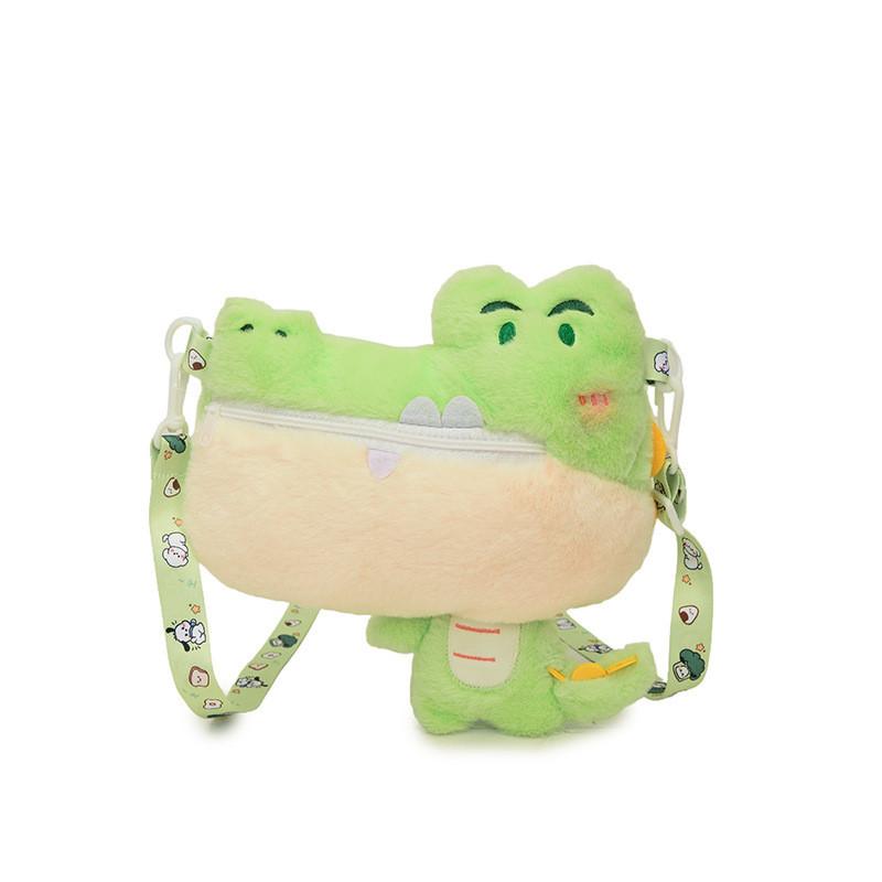 Crocodile Plush Toy Bag With Soft Short Plush For Kids And Teens