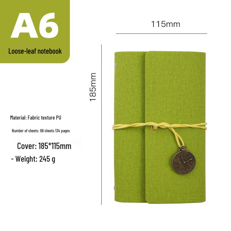 In-stock Retro Custom-Bound Three-Fold A6 Student Notebook with Logo Customization