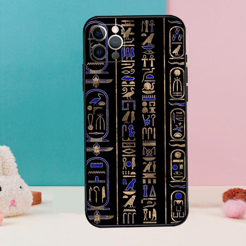 Ancient Egyptian Hieroglyphic Phone Case For iPhone 17 Air 16 15 13 12 11 14 Pro Max 12 13 mini 15 16 Plus 16e Cover Coque