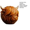 Yousheng Highland Cow Stone Resin Highland Cow Head Ornament Decorative Scottish Cow Collectible for Home Office Farmhouse Desk Shelf Decoration