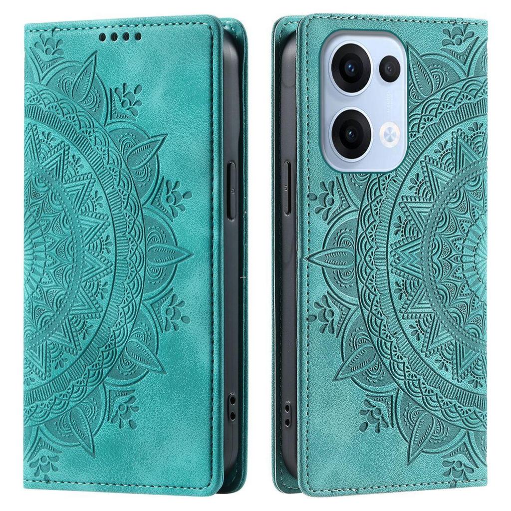 For OPPO Reno13 5G Mandala Embossed PU Leather Flip Wallet Case Magnetic Closure Cover
