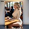Pc Damen Café Wand Schild Elegante Weibliche Figur Metallschild Geeignet für Wohnzimmer Spielzimmer Geschäft Dekoration xin Eisen Met