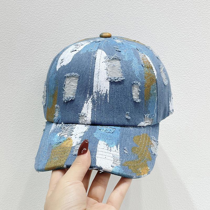 Trendy Checkered Graffiti Baseball Cap Hip Hop Color Block Printed Unisex Dad Hats Lightweight Adjustable Sports Hat For Women Men