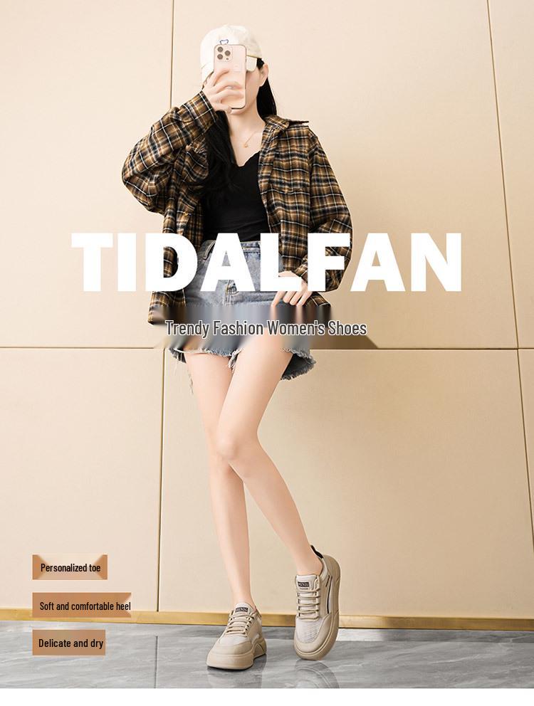 Women's Summer Breathable Mesh Sneakers: Korean Style Hollow-Out, Versatile, Thick-Soled Casual Shoes.