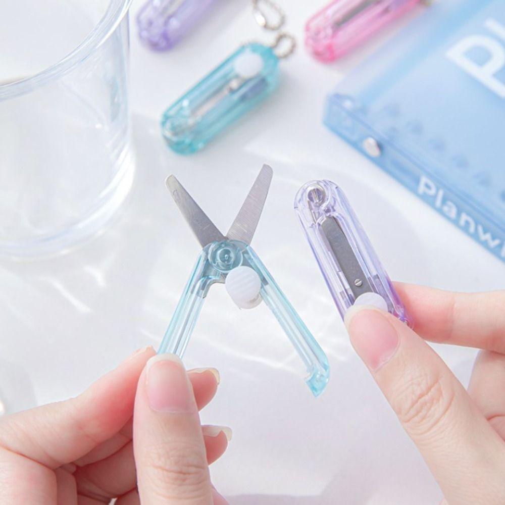 Multifunctional DIY Handcraft Scissor Stainless Steel Safe Mini Scissor Folding Scissor  Office