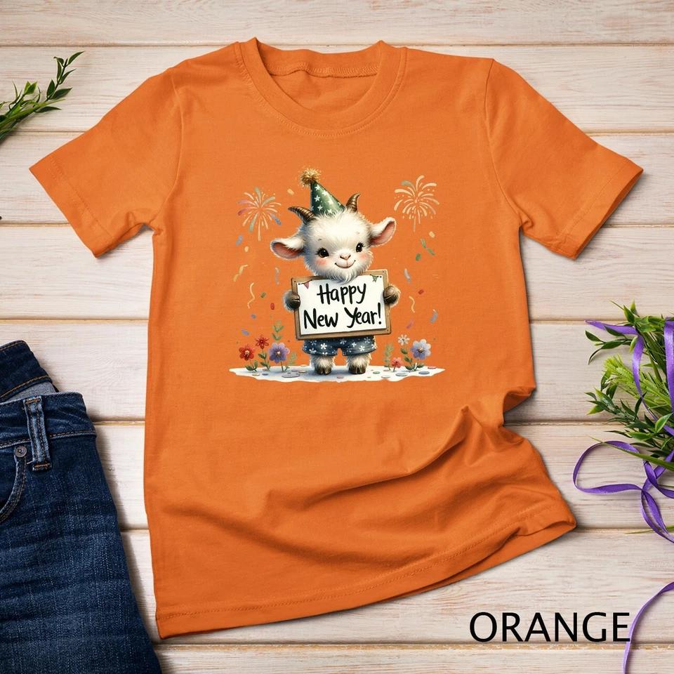 Festive Goat Happy New Year 2025 Funny T-shirt Unisex T-shirt 7 2XL
