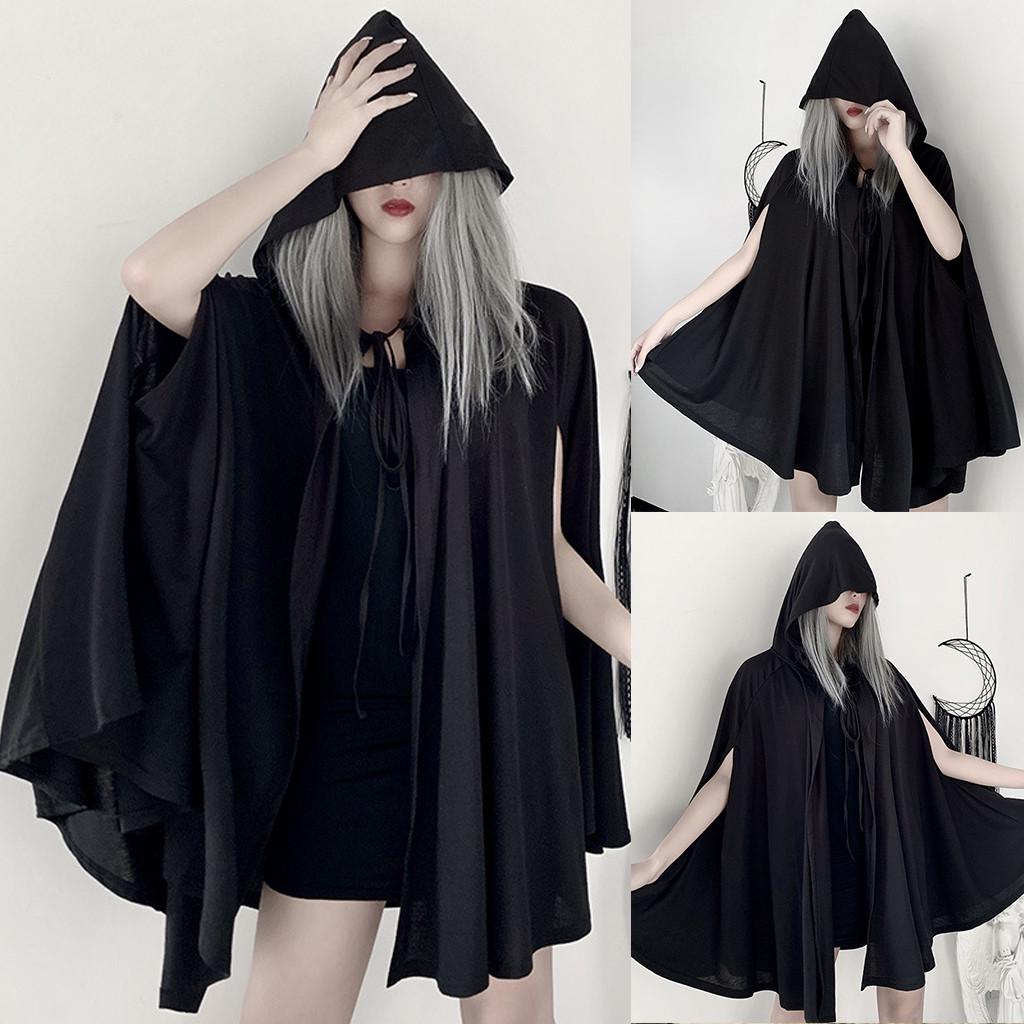 

Женская однотонная куртка в готическом стиле с капюшоном в стиле панк без рукавов, топ с капюшоном One Size чёрный