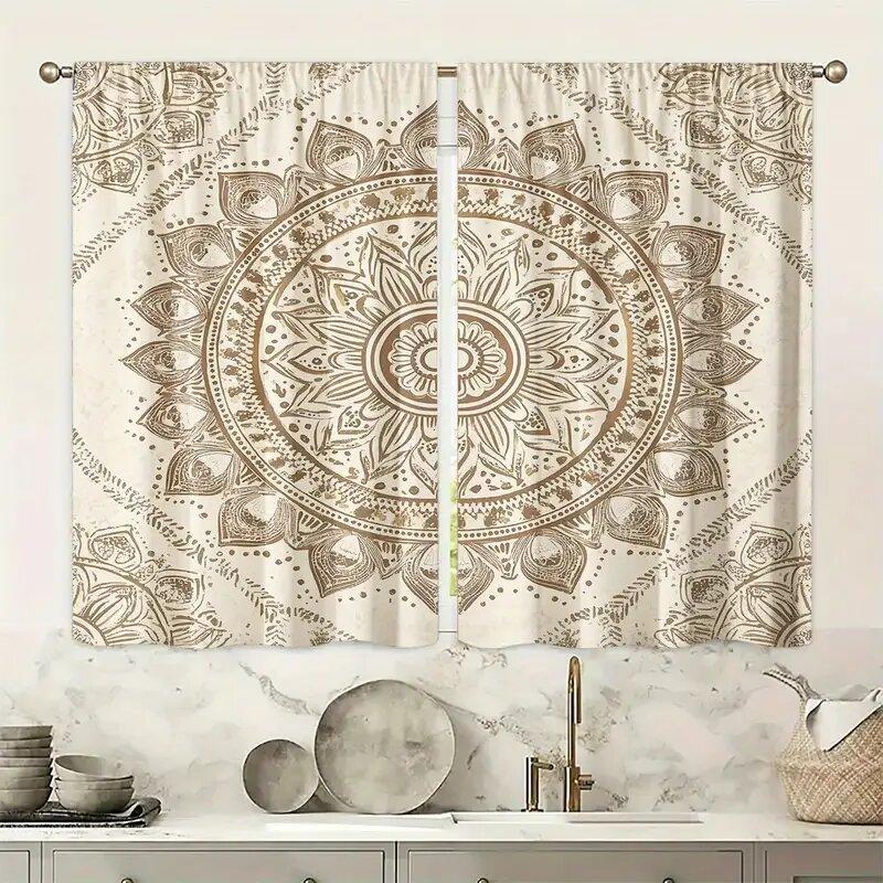 Light Colored Totem Printed Curtains Christmas Decorations Bedroom Living Room Home Decoration Made Of Polyester Area Decor
