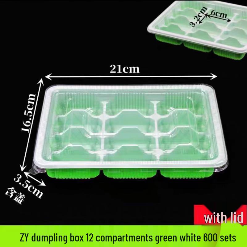 Einweg-Plastik-Teigtaschenbehälter mit 12 Fächern