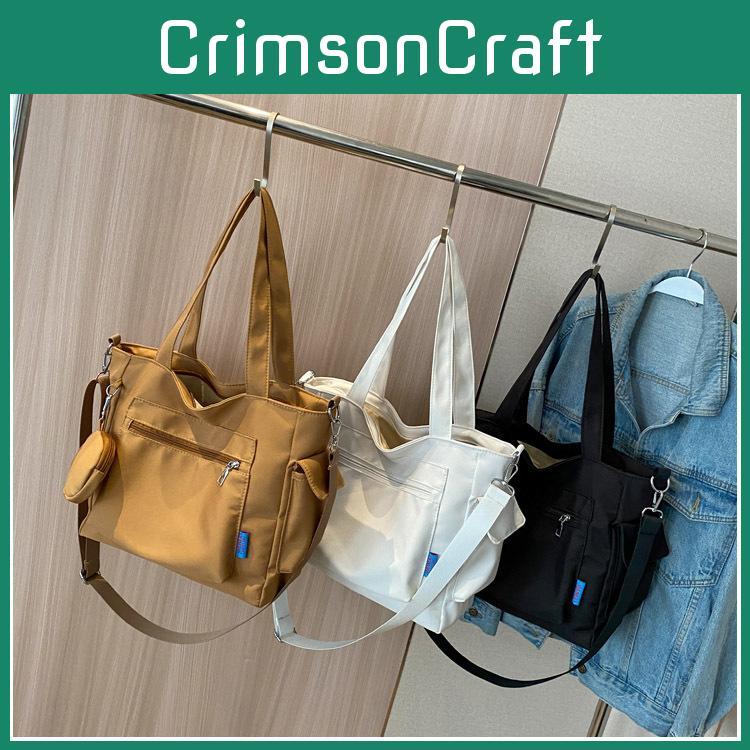 Simple Solid Color Large Capacity Women Casual Oxford Cloth Tote Bag For Students And Commuters