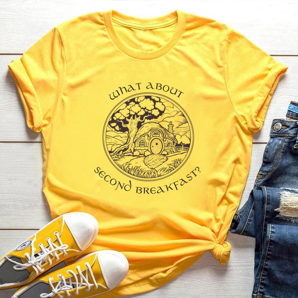 Love Reading T-Shirt Vintage Teacher Fandom T Shirts Second Breakfast Ringer Clothes Iterature Book Lover Short Sleeves Tops