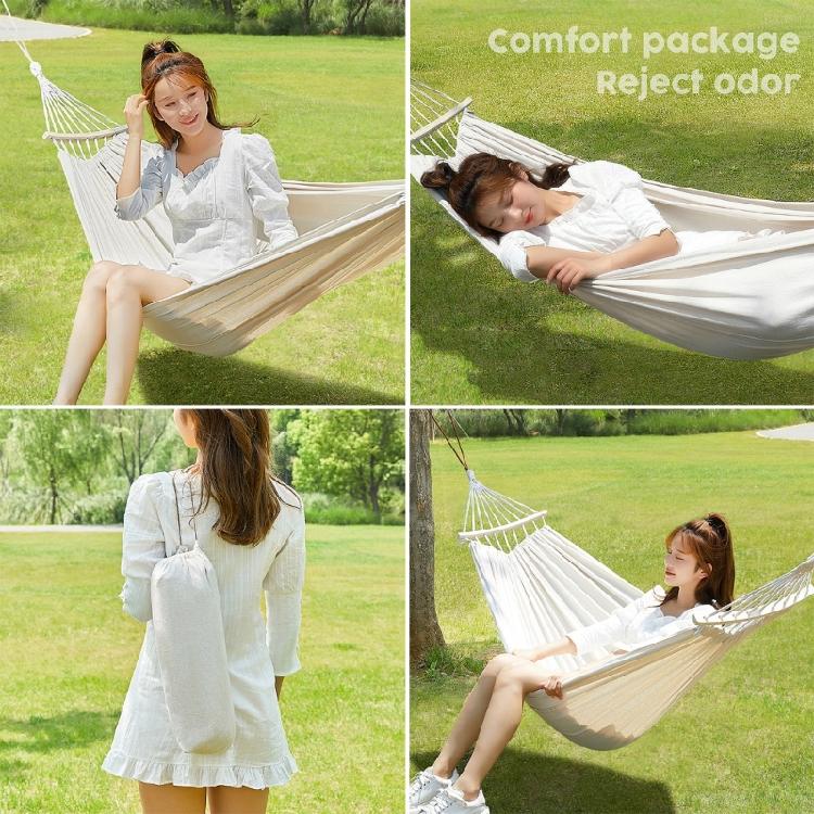 Hängematte aus Outdoor-Leinwand, tragbar, verdickt, Einzel-Doppel-Hängematte mit Überrollschutz