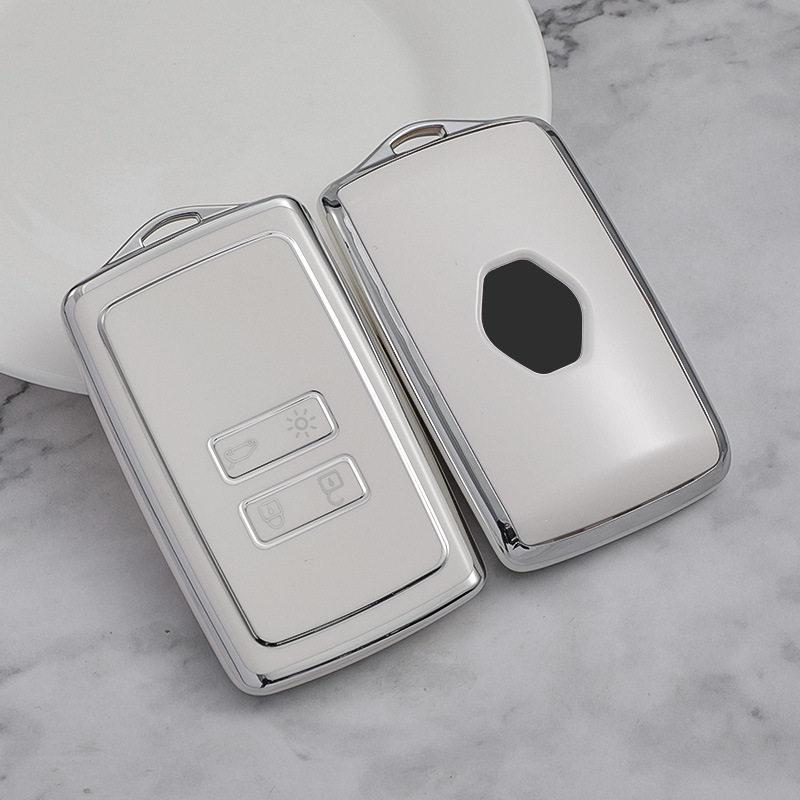 Renault Koleos Schlüsselabdeckung für Smart-Fernbedienung 2017-2018 - Silberne Kante