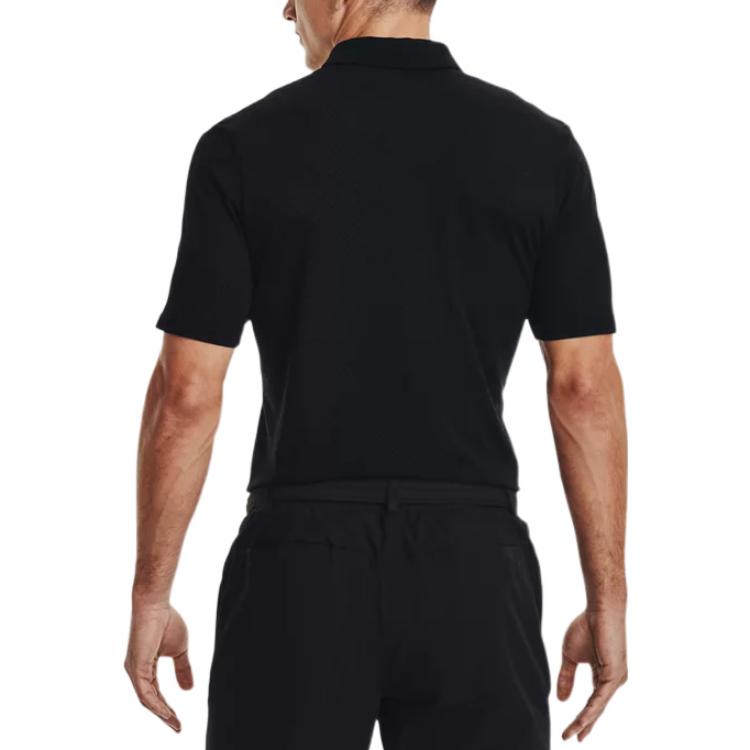 Under Armour Seamless Polo Shirts Men's Black Polo Collar Moderate Straight Fit 1370094-001