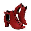 2025 Spring New Mesh Fish Mouth Sandals High Heel Large Size Women's Shoes Roman Shoes Foreign Trade Size 33-43