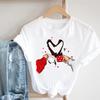 Cartoon Rudolph Reindeer Snowflake Print T Shirt Women Merry Christmas Holiday Short Sleeve Top
