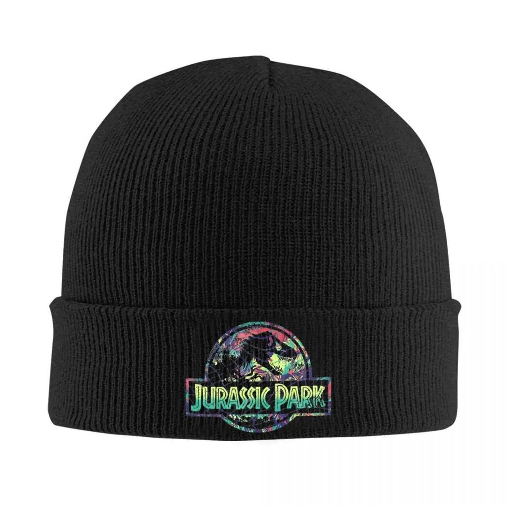 Jurassic Park Distressed Dino Movie Logo Knitted Hat for Women Men Beanie Autumn Winter Hats Acrylic Hip Hop Melon Cap