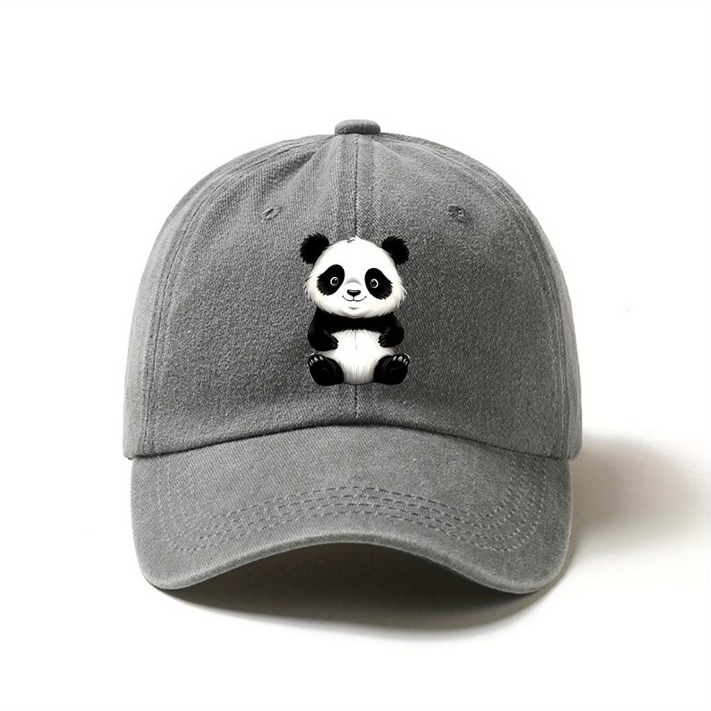Verstellbare Leichte Baseballkappe mit Süßem Panda-Print Atmungsaktives Polyester Perfekt für Outdoor-Aktivitäten