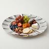 Portable Rustless Steel Food Tray Lotus Edged Polished Snack Dish Thickened Shallow Round Storage Tray Home