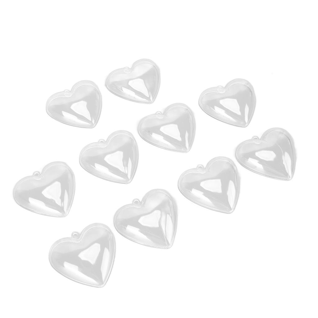 5Pcs Clear Fillable Ball Transparent Heart Shape Plastic Ornaments for DIY Crafts Christmas Tree BirthdayS